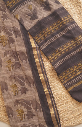 Block Print Sage Green  Saree 3