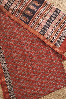 Classic Terracotta Cotton Saree